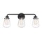 Designers Fountain Elliott 24in 3-Light Matte Black Industrial Indoor Vanity Light with Clear Glass Shades D216M-3B-MB - alternate 1